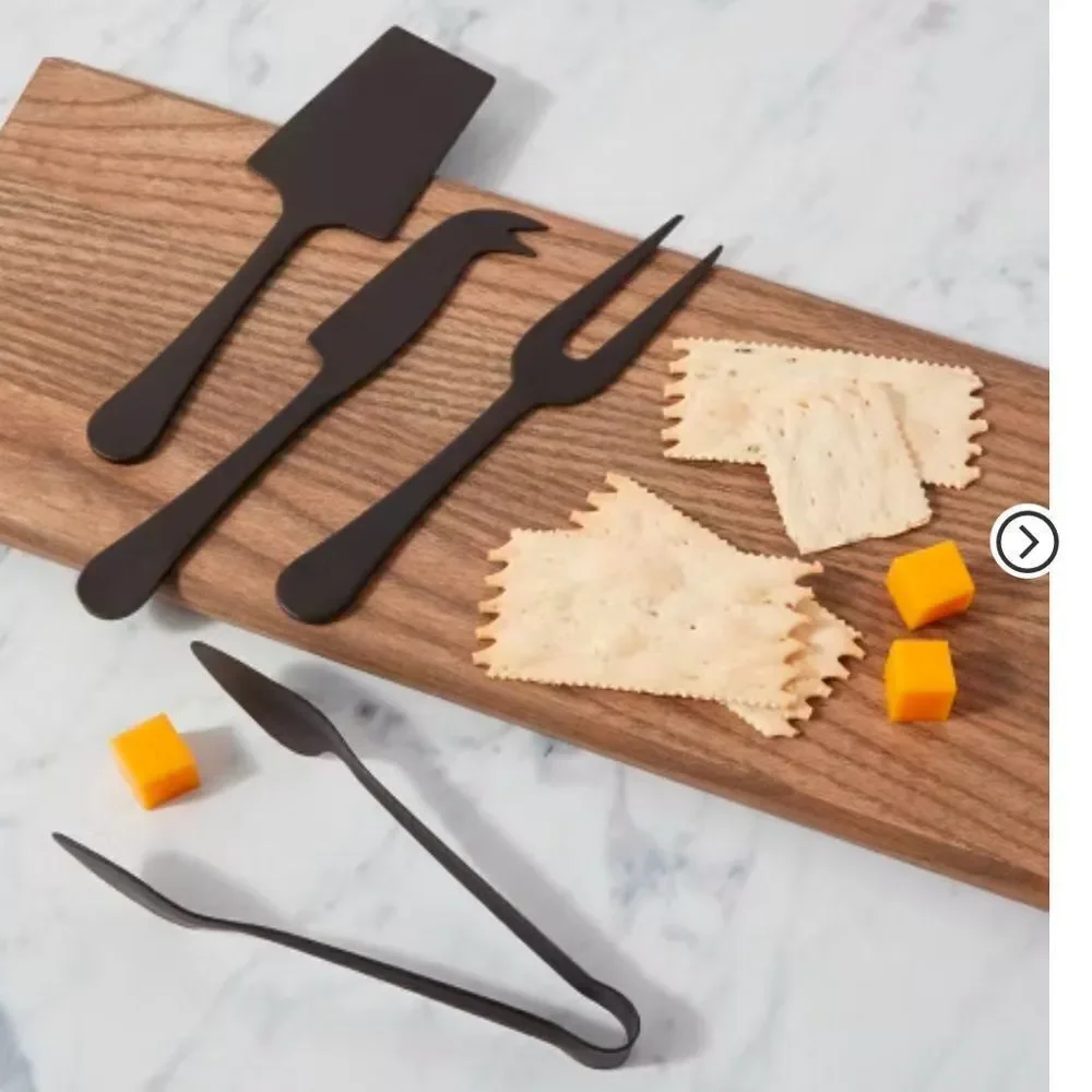 4pc Stainless Steel Cheese Knive Serving Set Black - Threshold™ NEW